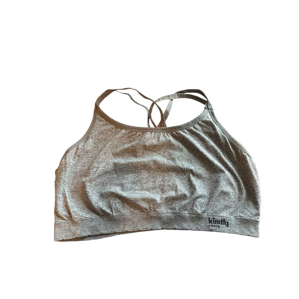 Kindly Yours Heathered Gray Strappy Athletic Sports Bra Women's Size 3XL - Picture 3 of 8